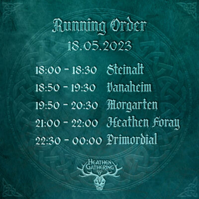 Running Order 18.05.