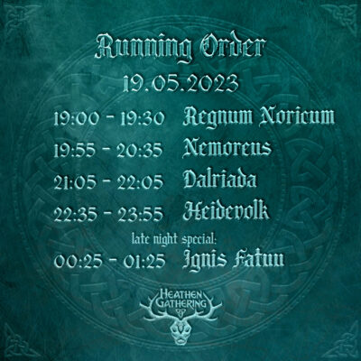 Running Order 19.05.